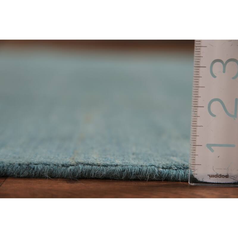 Light Blue Gabbeh Oriental Area Rug Hand-Knotted Wool Carpet - 6'0" x 8'10"