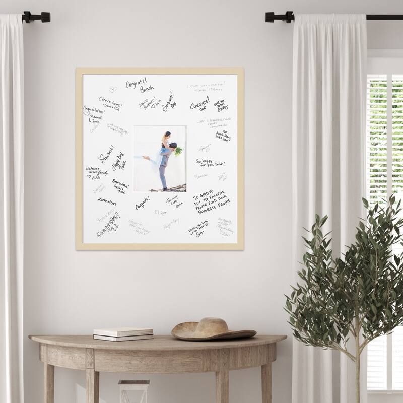 Svelte Signature Mat Picture Frame - Autograph Photo Frame Guest Book Alternative for Weddings, Graduations, or Retirement