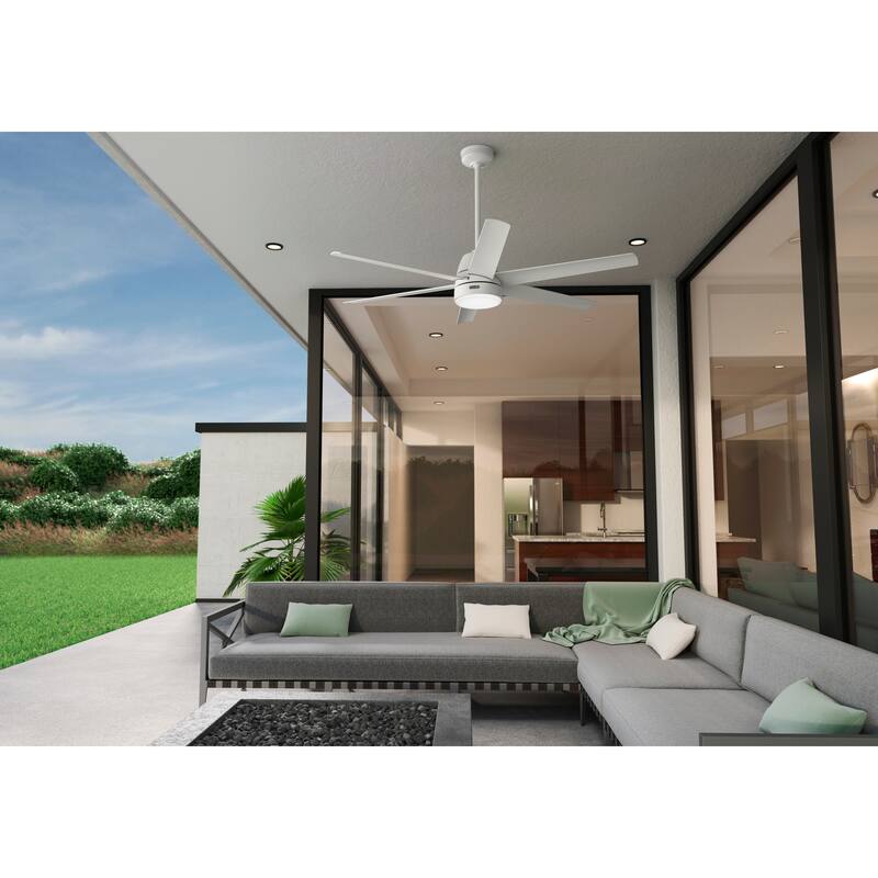 Hunter 60" Skysail Outdoor Ceiling Fan w/LED Light, Wall Control - Extreme Weather! - ENERGY STAR!