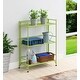 preview thumbnail 30 of 32, Porch & Den Ferdinand 3-Tier Wide Folding Metal Shelf Lime