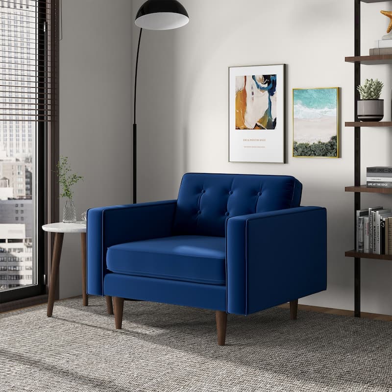 Kerry Mid Century Luxury Tufted Wide Comfy Accent Armchair