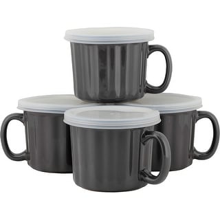 10 Strawberry Street 16oz Set of 4 Soup Mug with Lid - Bed Bath & Beyond -  38209654