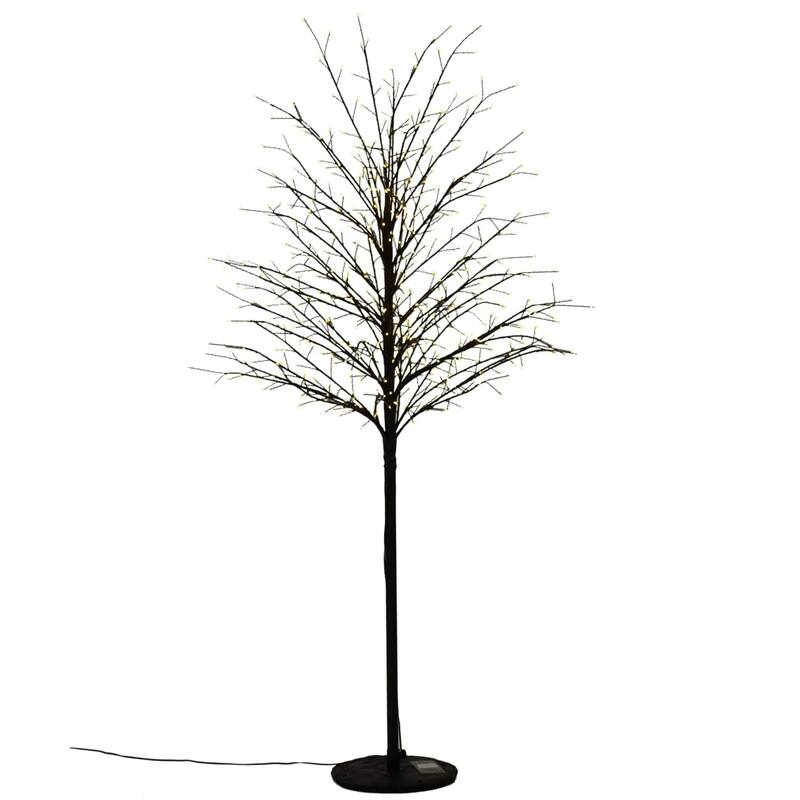 59" Pre-Lit Micro Dot Black Artificial Tree, Warm White LED Lights
