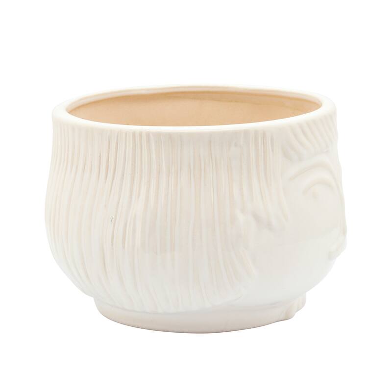Sagebrook Home Modern Neutral Face Shaped Planter