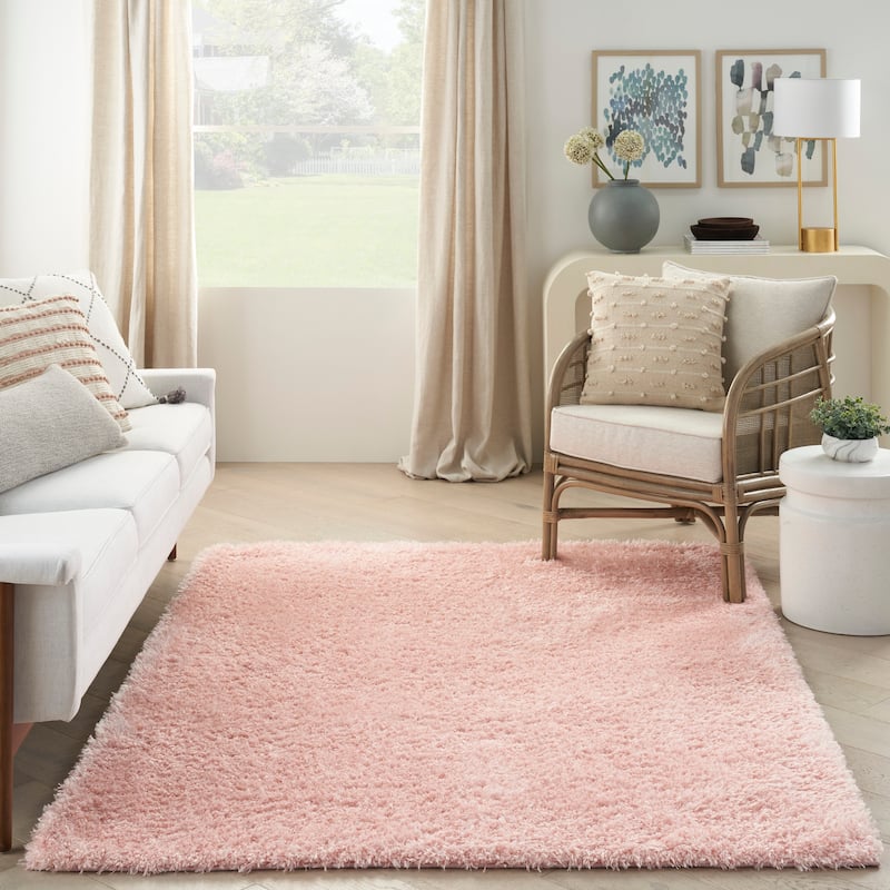 Nourison Lush Shag Contemporary Solid Shag Area Rug
