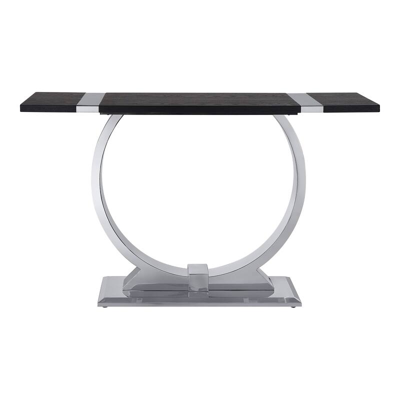 Furniture of America Carra Modern 3-Piece Stainless Steel O-Shaped Trestle Base Coffee Table Set