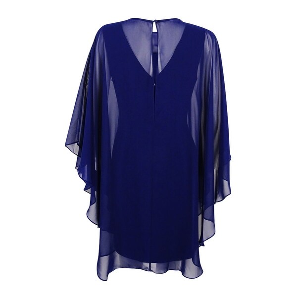 vince camuto chiffon cape dress