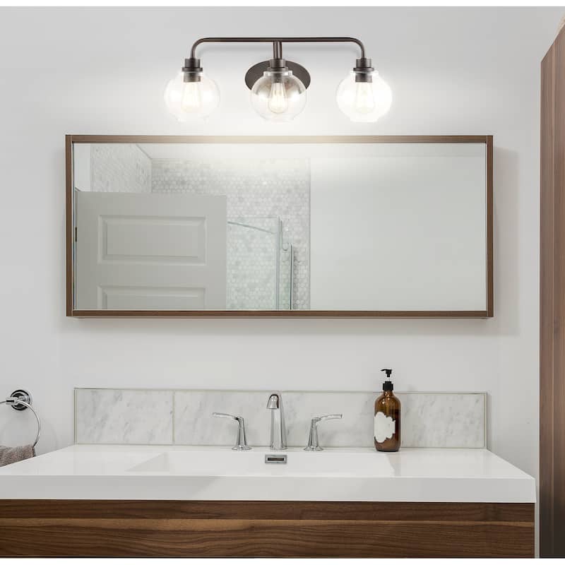 Staunton Iron/Seeded Glass Cottage Rustic LED Vanity Light, by JONATHAN Y
