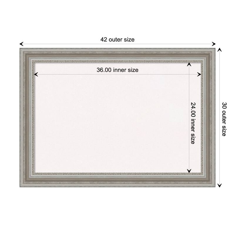 Parlor Framed White Corkboard Bulletin Board - Parlor Silver - Board Size 36x24