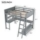 preview thumbnail 23 of 33, Full Size Loft Bed with L-shaped Multi-storage Desk, LED light & USB Charging Station, Wooden Loft Bed Storage Bench w/2 Drawers