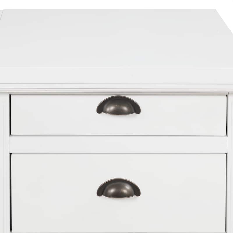 Modern L-Shaped Office Desk Corner Writing Desk Executive Desk with Open Shelves and Storage Silent Drawers