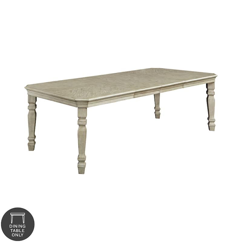 Furniture of America Tani White 100-inch Wood Expandable Dining Table
