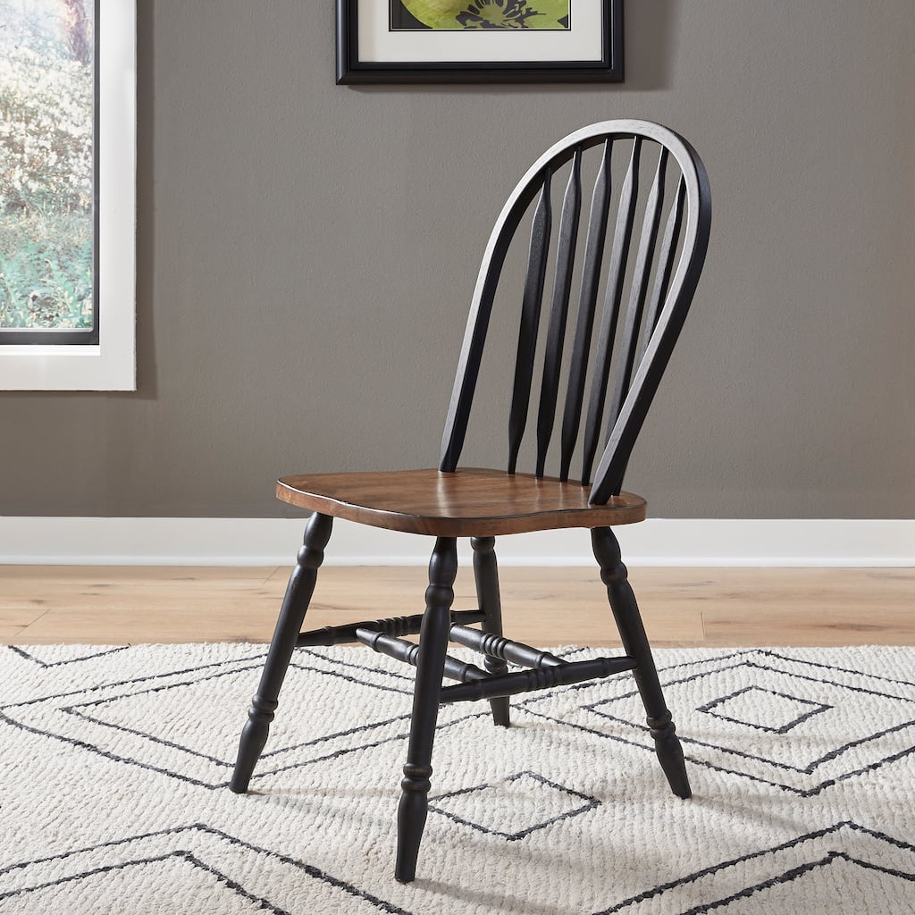 Carolina Crossing Antique Honey Black 3 Piece Pedestal Table Set
