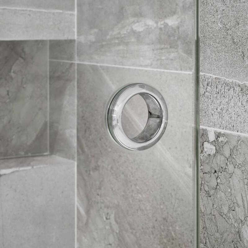 Seawin Crystal 44 - 48 x 78 inches Frameless Sliding Shower Door 3/8 in. (10 mm) Clear Tempered Glass with NanoShield Coating