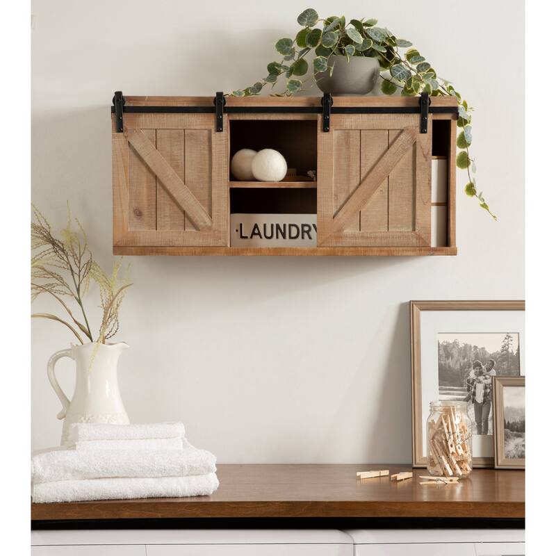 Kate and Laurel Cates Decorative Wall Cabinet - 30x10x14