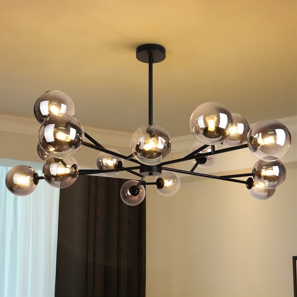 Modern Large Bubble Sputnik Chandelier in Black or Gold for Dining