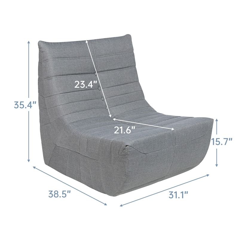 Bean Bag Chair, Big Beanbag Chair Floor Couch, Fireside Chair Memory Foam Lounge Chair for Living Room Bedroom, Office