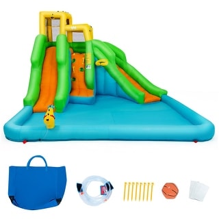 Costway Inflatable Water Park Bounce House with Climbing Wall Two