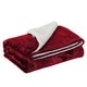 preview thumbnail 5 of 26, Plush Sherpa Fleece Throw Blanket Double-Sided Blanket for Couch Sofa Throw - Burgundy