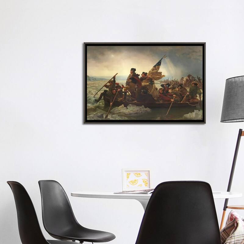 iCanvas "Painting Of George Washington Crossing The Delaware" by Stocktrek Images Framed