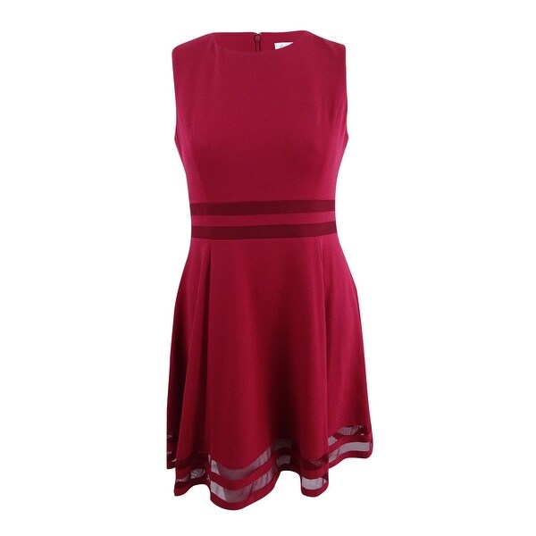 calvin klein fit and flare illusion dress