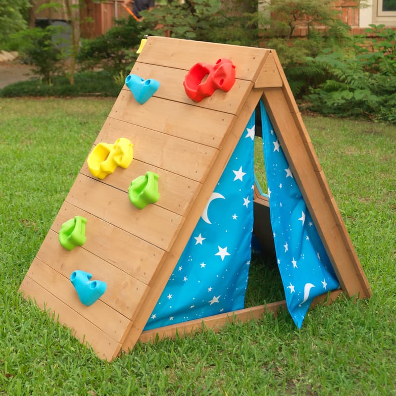 A-Frame Wooden Hideaway & Climber Toddler Climbing Toy