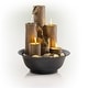 preview thumbnail 8 of 10, Alpine Corporation 11" Tall Indoor Tiered Column Tabletop Fountain with 3 Candles