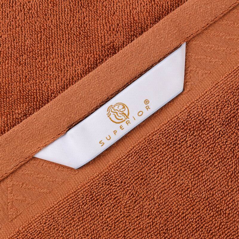 Superior Basketweave Egyptian Cotton Jacquard and Solid Bath Towel Set of 4