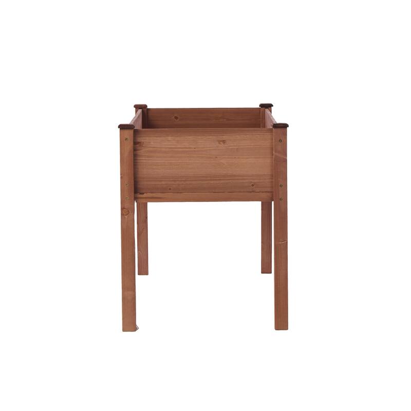 Natural Elevated Planter Box for Outdoor Use with Eco-Friendly Finish