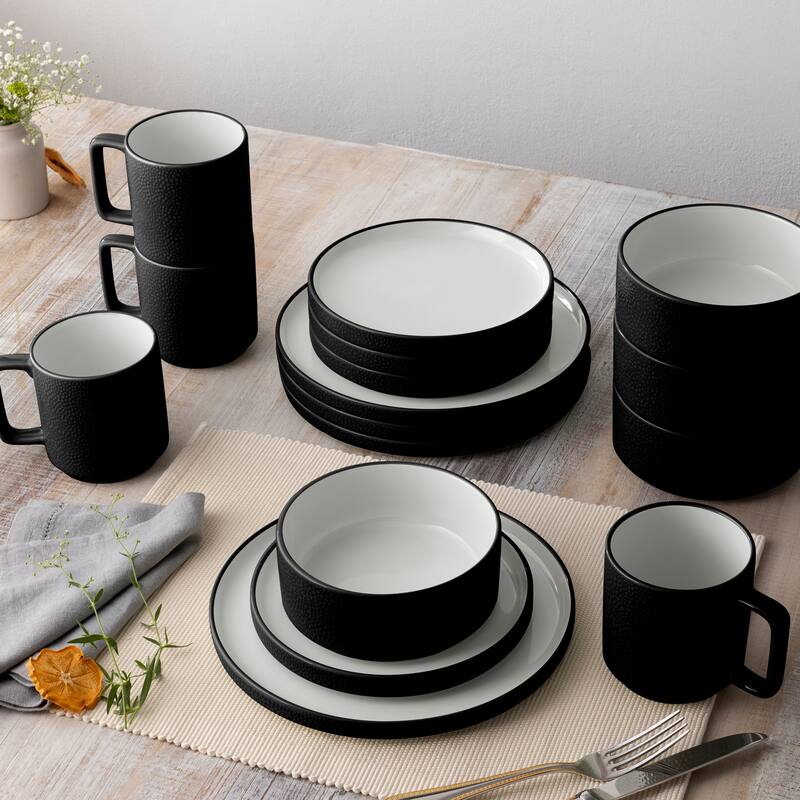 Noritake Colortex Stone 16-Piece Stax Dinnerware Set, Service For 4