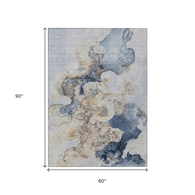 HomeRoots Abstract Transitional Rectangle Outdoor Rug