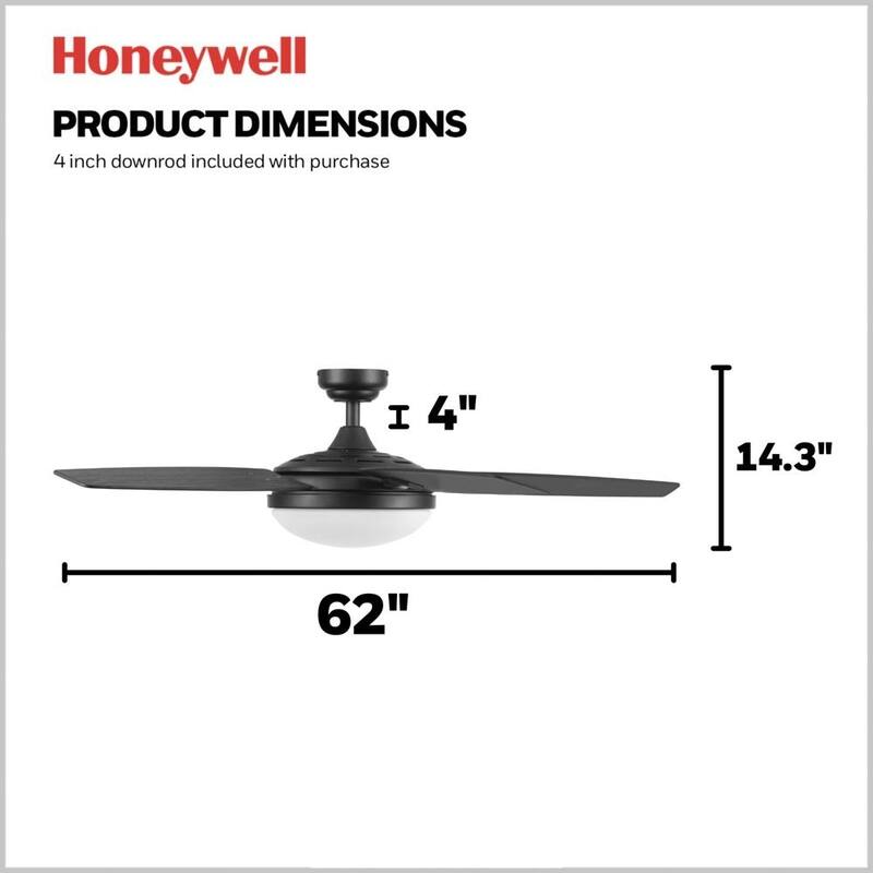 48" Honeywell Carmel Ceiling Fan with Integrated Light and Remote