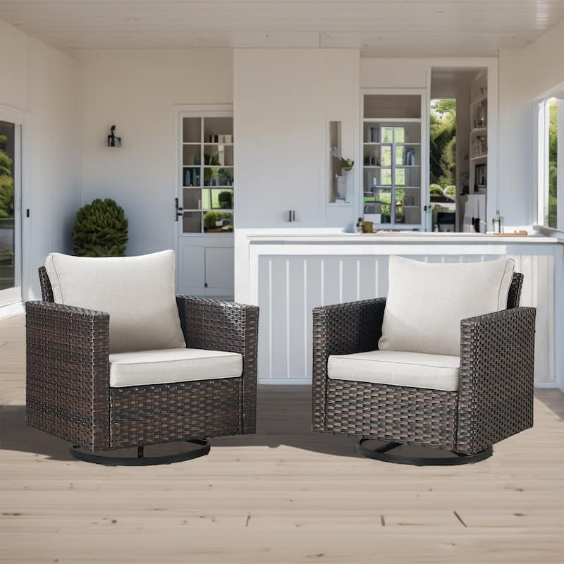 Outdoor Swivel Glider Chairs with Soft Cushion