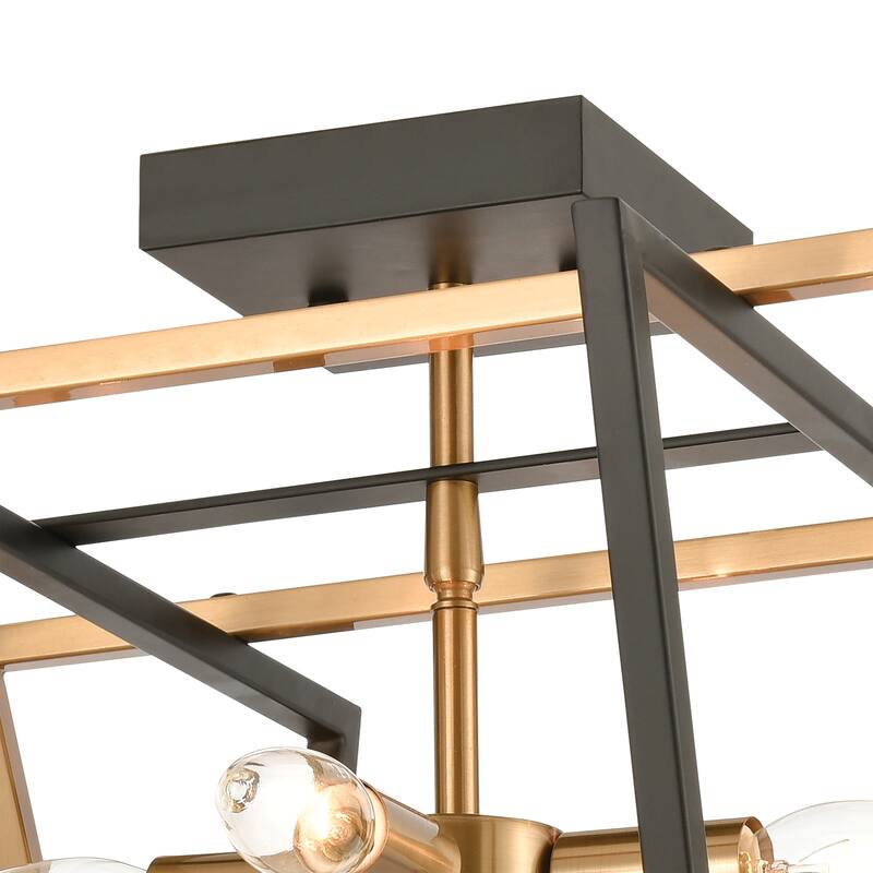 Elk Home Bridgette Matte Black Metal 4 Light Semi Flush Mount