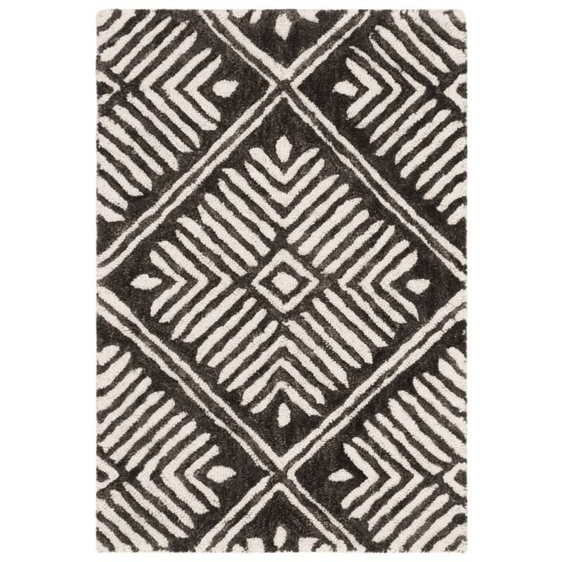 SAFAVIEH Handmade Cambridge Podgorka Modern Wool Rug - 2' x 3' - Ivory/Charcoal