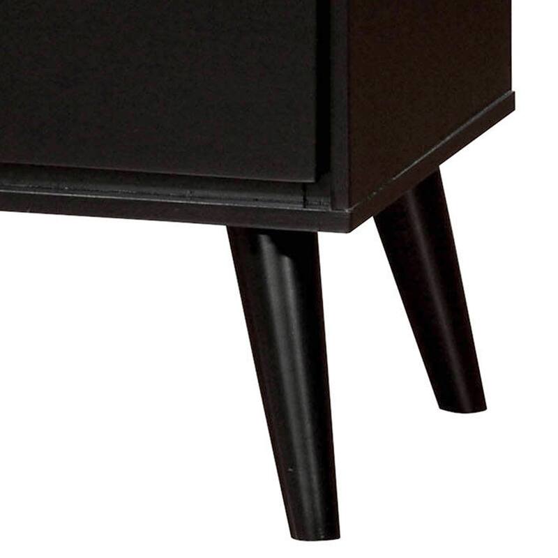 Black 2 Drawer 23.63 in. W Nightstand with Sturdy Drawer Pulls