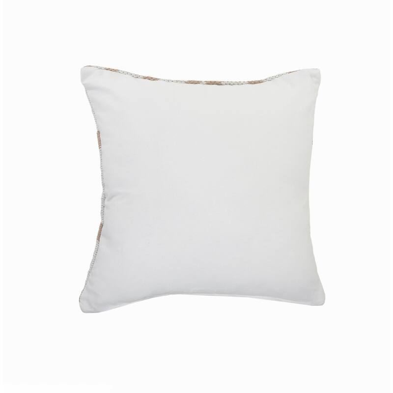 Handwoven Geometric Striped Square Throw Pillow - 20" - White and Tan