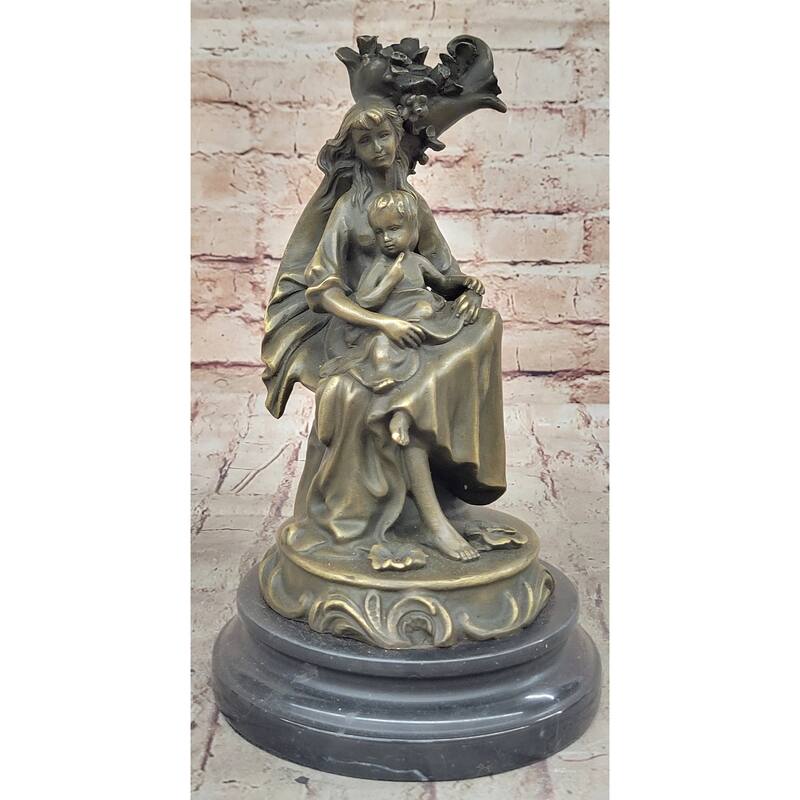 Signed Original Milo Mother Holding Baby Boy Maternity Bronze Sculpture Art