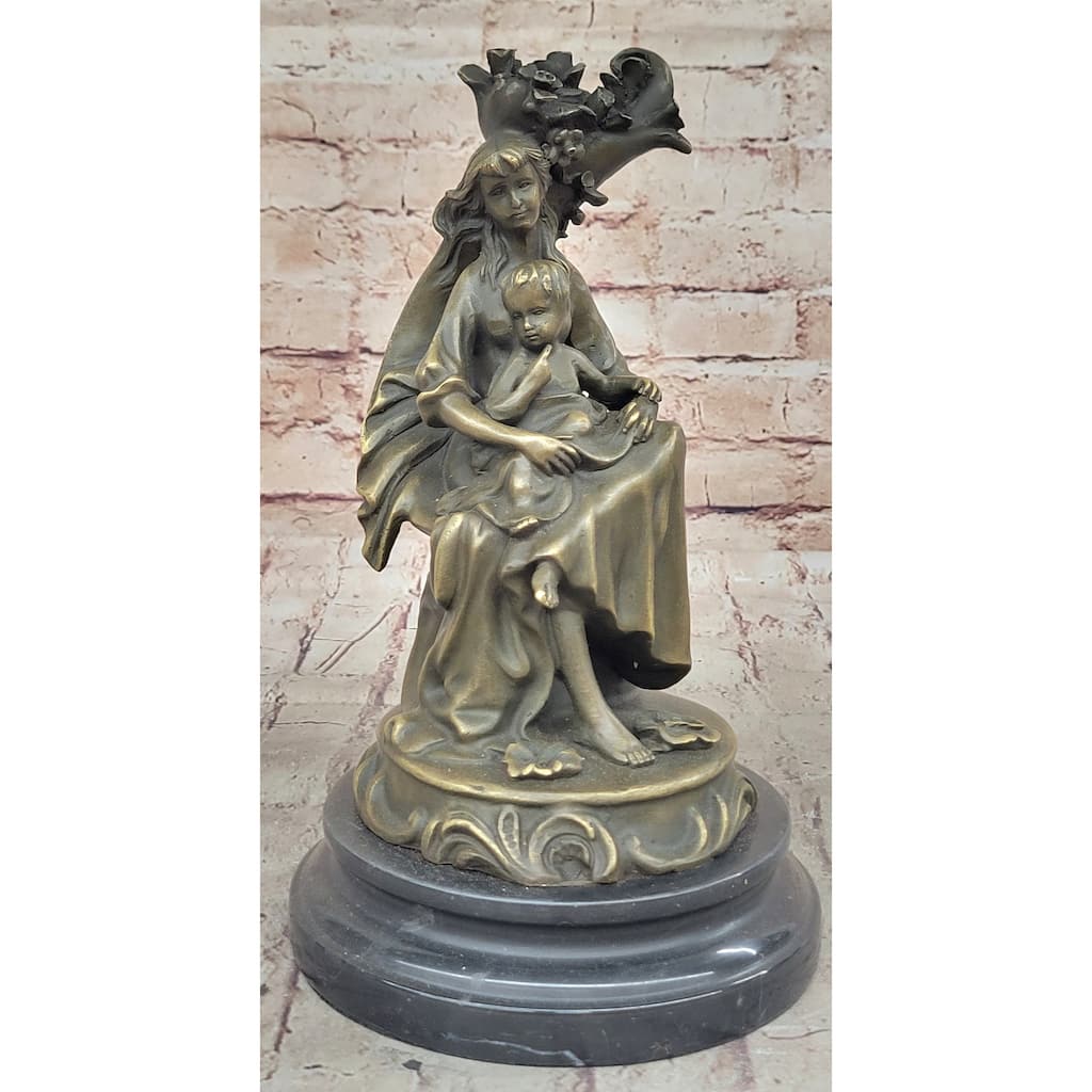 Signed Original Milo Mother Holding Baby Boy Maternity Bronze Sculpture Art