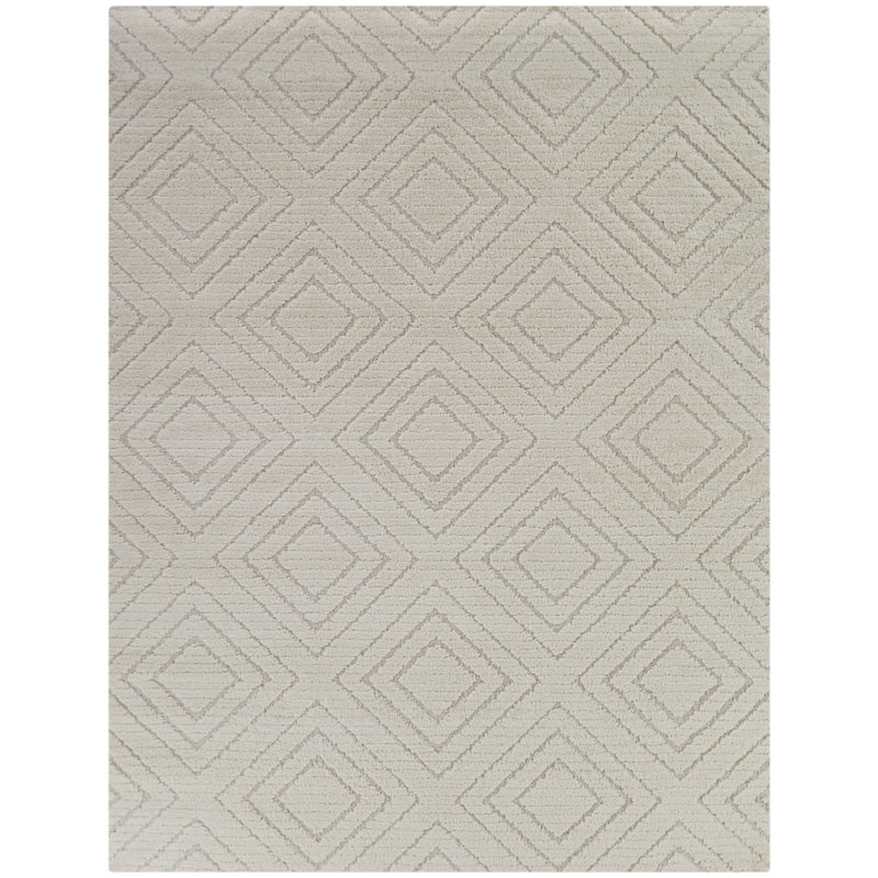 Wilmott Geometric Modern Area Rug - 5'3" x 7' - Cream