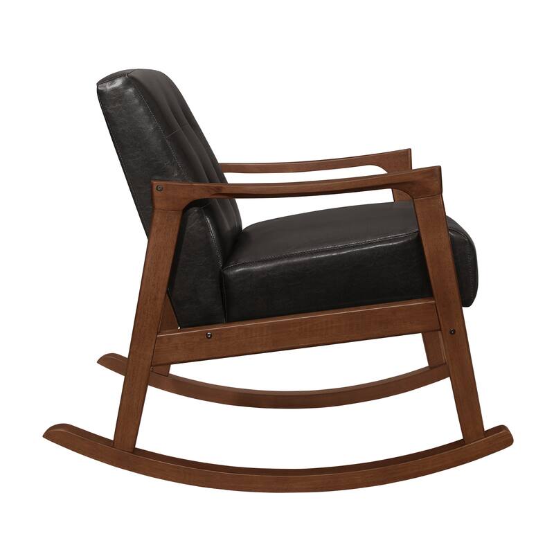 Rocking Chair Upholstery Button Tufted Solid Wood Furniture