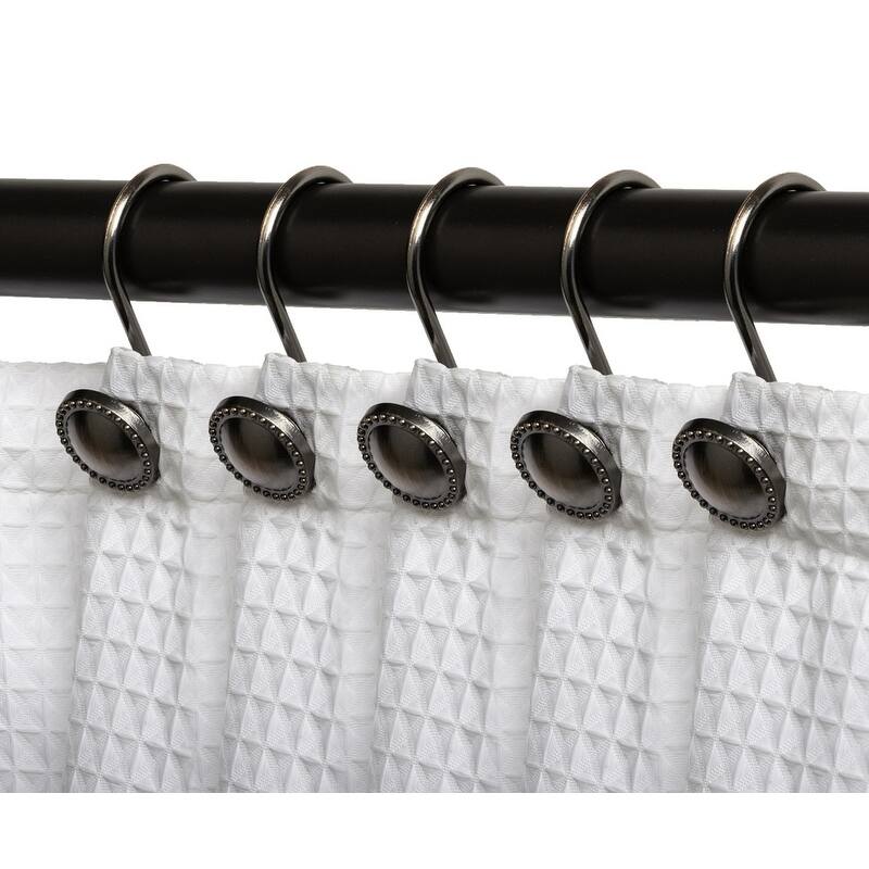 Utopia Alley Rustproof Zinc Shower Curtain Rings for Bathroom, Set of 12 - Oil Rubbed Bronze