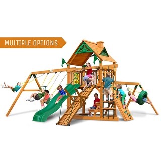 Gorilla Playsets Frontier Wooden Swing Set with Tire Swing ...