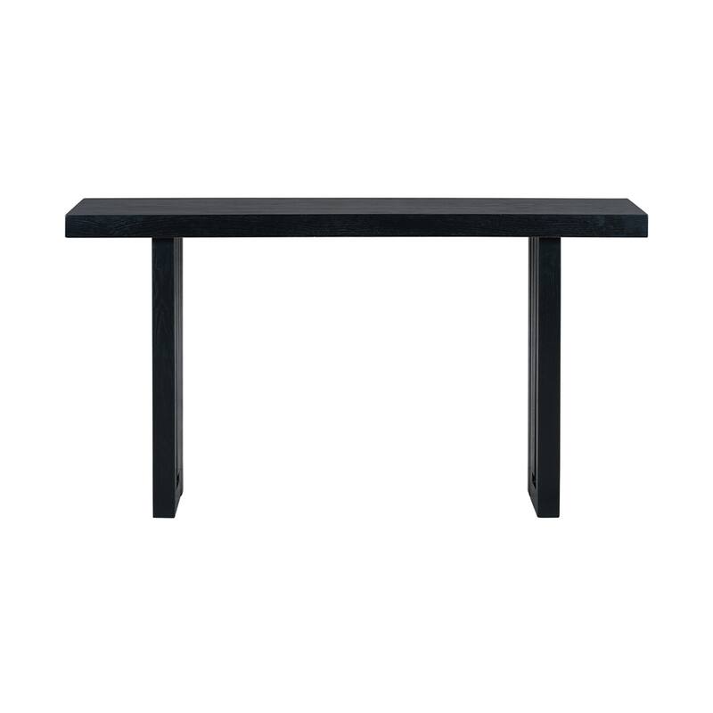 Uniquely Designed Oak Veneer Console Table w/Distinctive Side Shapes