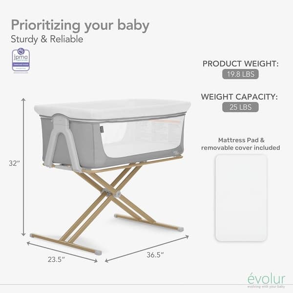 dimension image slide 0 of 3, Evolur Orabelle Bassinet