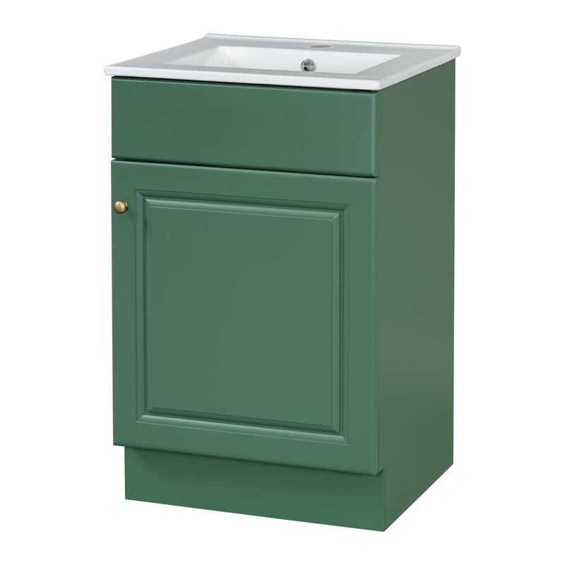 20" Bathroom Vanity with Sink, Storage Cabinet w/Soft Closing Doors and Drawers, Adjustable Shelf, Floor Freestanding Vanities