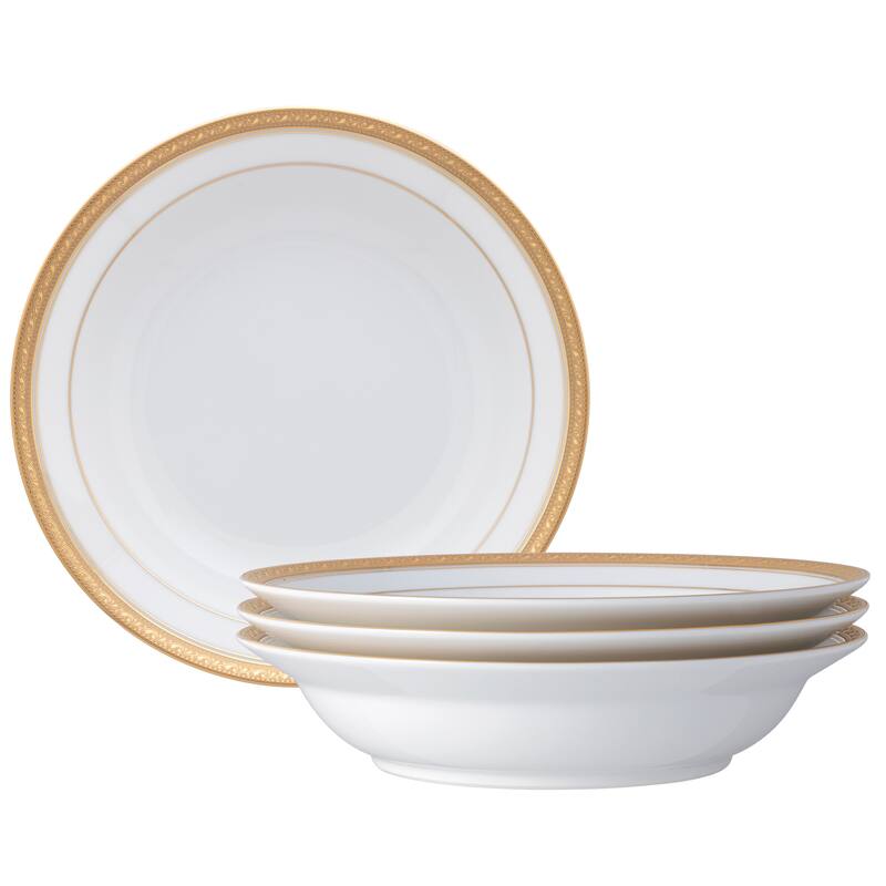 Crestwood Gold Set of 4 Rim Dinner Bowls, 10", 25 oz.