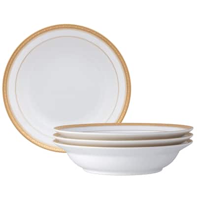 Crestwood Gold Set of 4 Rim Dinner Bowls, 10", 25 oz.
