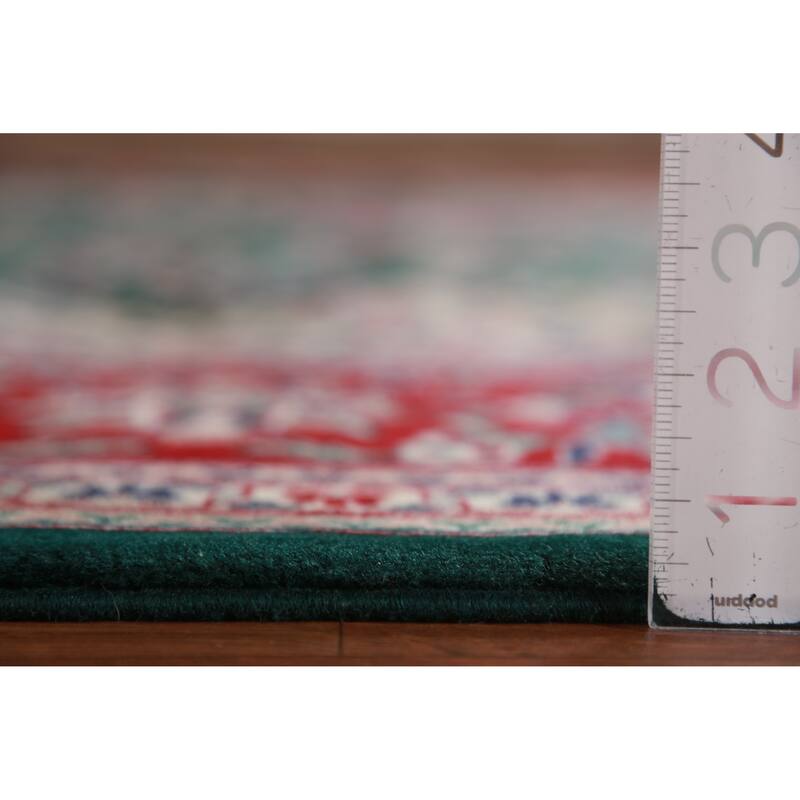 Vegetable Dye Green Aubusson Chinese Rug Hand-Knotted Wool Carpet - 8'7"x 11'8"