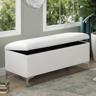 Madelyn 49" Polyester Woven Fabric Upholstered Storage Bench